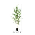 "Vickerman 84"" Tall Indoor Faux Baby Leaf Tree, Artificial Floor Plant