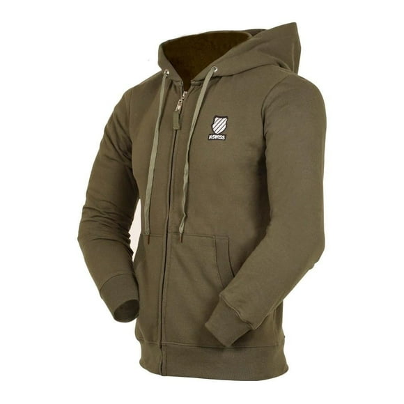 Sudadera Para Hombre K-SWISS Con Gorro Y Cierre Frontal Verde Talla M