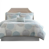 Gracie Mills 7-Piece Comforter Set Geometric Aqua Grey Cotton Sheets GRACE-5679
