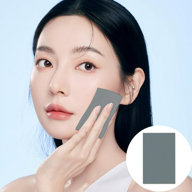 Natural Oil Blotting Sheets For Face With 25% Larger 1Pk/100 Makeup Friendly Blotting Papers For Face Easy Dispensing Oil Absorbing Sheets For Face,Gray Absorbing Paper