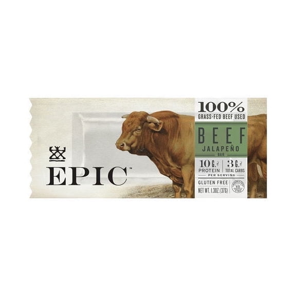Epic Grass-Fed Beef Bar Jalapeno - 1.3 oz Pack of 2