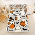 thumbnail image 5 of Manfei Cartoon Halloween Bed Sheets,Spooky Ghost Bat Full Size Sheets,4pcs,1 Flat Sheet,1 Fitted Sheet and 2 Pillowcases, 5 of 6