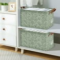 thumbnail image 2 of Yayeee Foldable Storage Basket for Shelves with Handles Waterproof Cloth Bins, Retro Green Abstract, 2 of 7