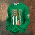 thumbnail image 2 of IWRICH Men's St. Patrick's Day T Shirt Waffle Crew Neck Sweatshirt Shamrock Long Sleeve Tees 02-Green XXXXL, 2 of 4