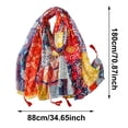 thumbnail image 4 of Ethnic Style Silk Scarf For With Wheat Tassel Fringe Soft Feel Shawl Wrap Beach Travel Silk Accessory, 4 of 4
