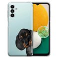 thumbnail image 1 of WIRESTER Transparent Soft Gel TPU Clear Case Slim Protective Cover for Samsung Galaxy A13 5G 6.5" 2021, Dachshund Puppy Dog Hide And Seek, 1 of 1