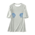 thumbnail image 4 of Bibifish Womens T-Shirt White Distressed Shell Print Short Sleeve crew neck Top Oversized Fit Soft Casual Beach Trips Summer Vacations Cute top, 4 of 4