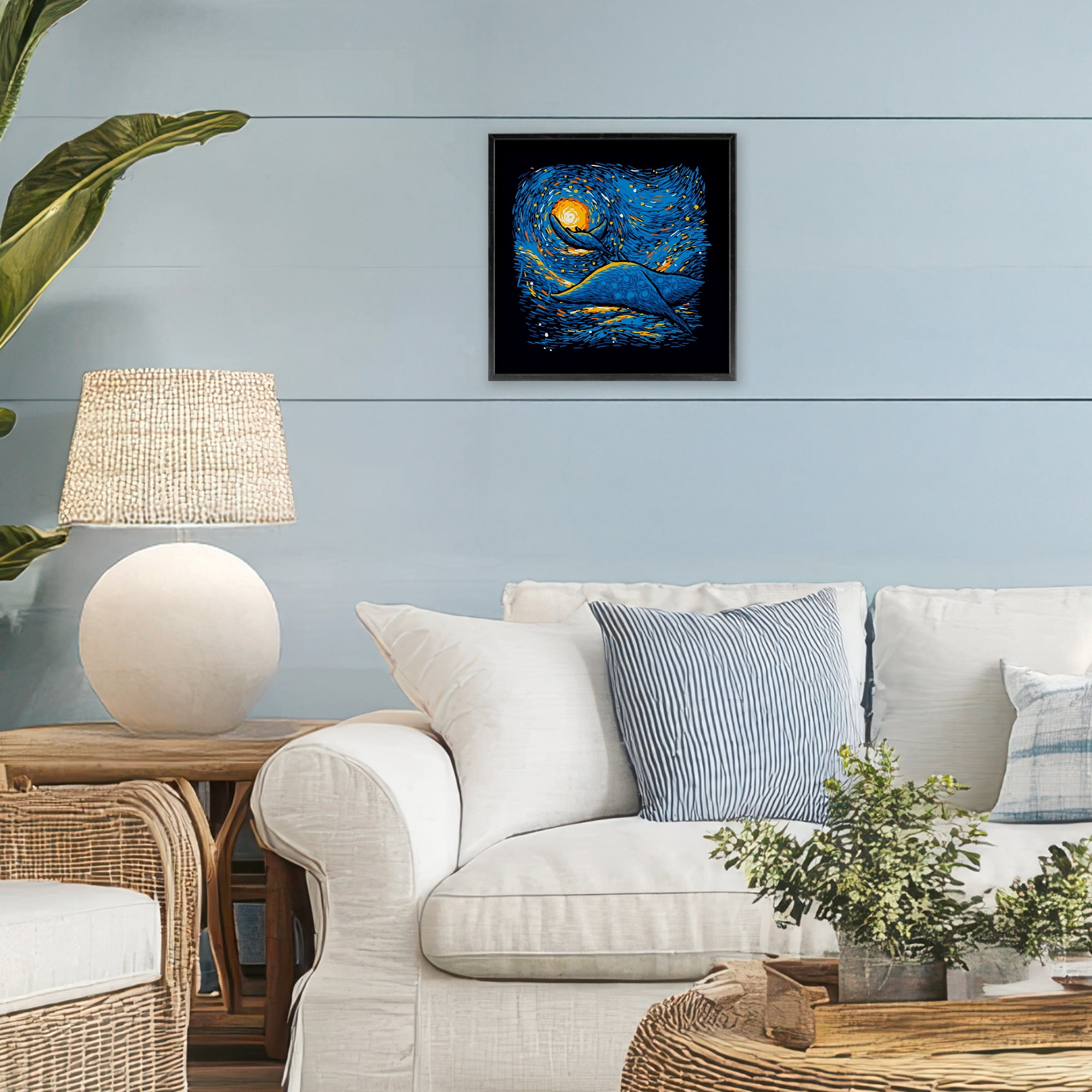 Stupell Industries Impressionist Manta Rays Black Framed Giclee Art, design by Tobe Fonseca