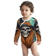 thumbnail image 2 of Xecao Cartoon Pumpkin Skull Print Baby unisex-baby Cotton Long-sleeve Bodysuits-6 Months, 2 of 6