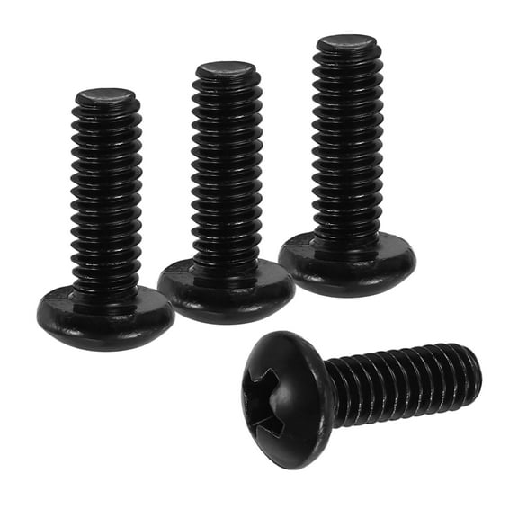 Uxcell #8-32 x 1/2" Pan Head Machine Screws, 100 Pcs 304 Stainless Steel Screws for Cabinet Drawer Knob Pull, Black Oxidation