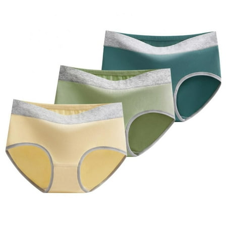 

3-Pack Women s Cotton Panties Mid-Rise Underwear Ladies Soft Briefs Full Coverage Panty Underpants
