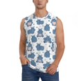 thumbnail image 1 of Fotbe Cute Hippos Men's Camiseta sin Mangas Estampada para Hombres, Playera Casual para Gimnasio, Entrenamiento, Playa-3X-Large, 1 of 7
