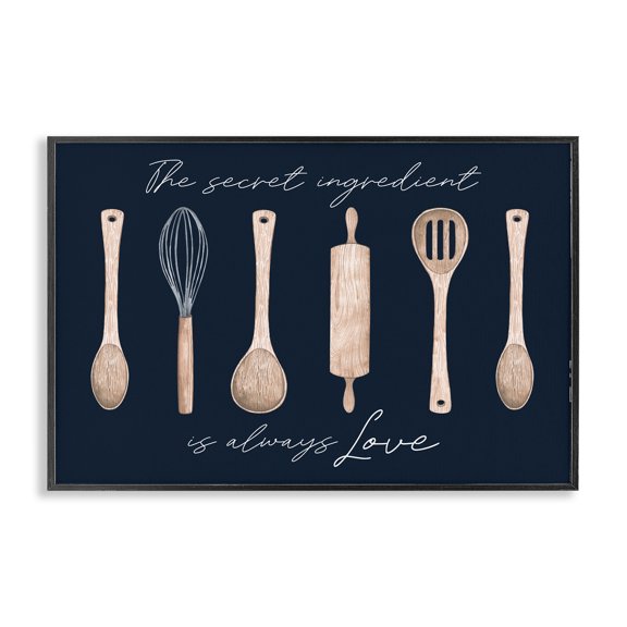 Stupell Industries Contemporary Secret Ingredient Always Love Black Framed Giclee Art, 18 x 12, by Lux Me Designs