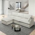 thumbnail image 5 of Indecor Home Modular Sectional Sofa Cloud Sofa, Comfortable Cloud Modular L-Shaped Sofa Upholstered Sectional Sofa Couch with Ottoman for Living Room, Bedroom, Apartment,Deep Seat,Gray, 5 of 9