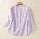 thumbnail image 2 of Manga larga blanca,Camiseta de verano de manga larga con cuello redondo para mujer, cómoda y casual, color liso, corte regular, para casa o el trabajo, sopatenor, 2 of 8