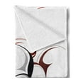 thumbnail image 2 of Tattoo Soft Flannel Fleece Throw Blanket, Scary Fierce and Wild Skull with Tribal Tattoo Image Design Print Illustration, Cozy Plush for Indoor and Outdoor Use, 60" x 80", White and Red, by Ambesonne, 2 of 5