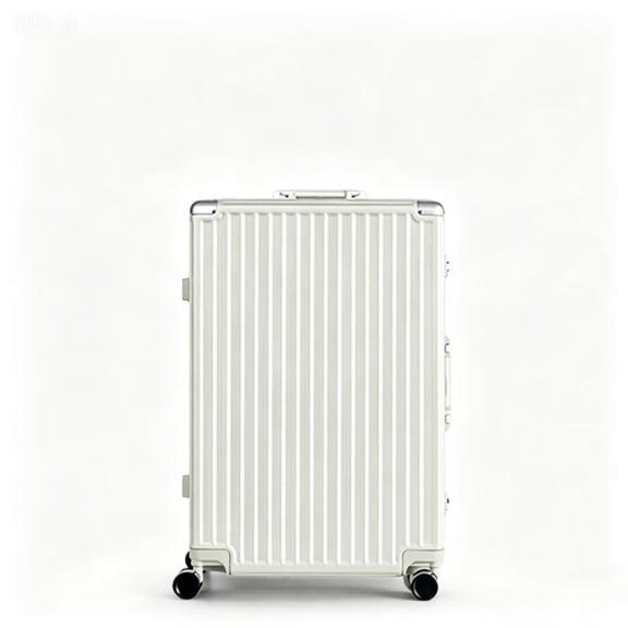 AMZFUN 20 Inch Luggage, Aluminium Frame, PC ABS Hard Shell Suitcases with Wheels, TSA Lock No Zipper, White