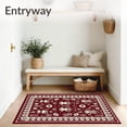 thumbnail image 3 of ODIKA 8'x10' Machine Washable Non-Slip Area Rug, Nordic Folklore Elf Dwelling Hearth Entrance Guards High Traffic Rug, Red, 628088, 3 of 7