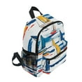 thumbnail image 2 of FORMRS School Backpack with Front Zippered Pocket 12" Student Travel Daypack, Dark Blue Hand Drawn Sailboats, 2 of 6