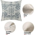 thumbnail image 7 of Boho Ethnic Pillow Covers 18X18 Inch Navy Blue Grey Coral Floral Gray Decorative Pillow Cases Set of 2 Vintage Bohemian Carpet Farmhouse Throw Pillows for Cushion Sofa Couch Outdoor, 7 of 7