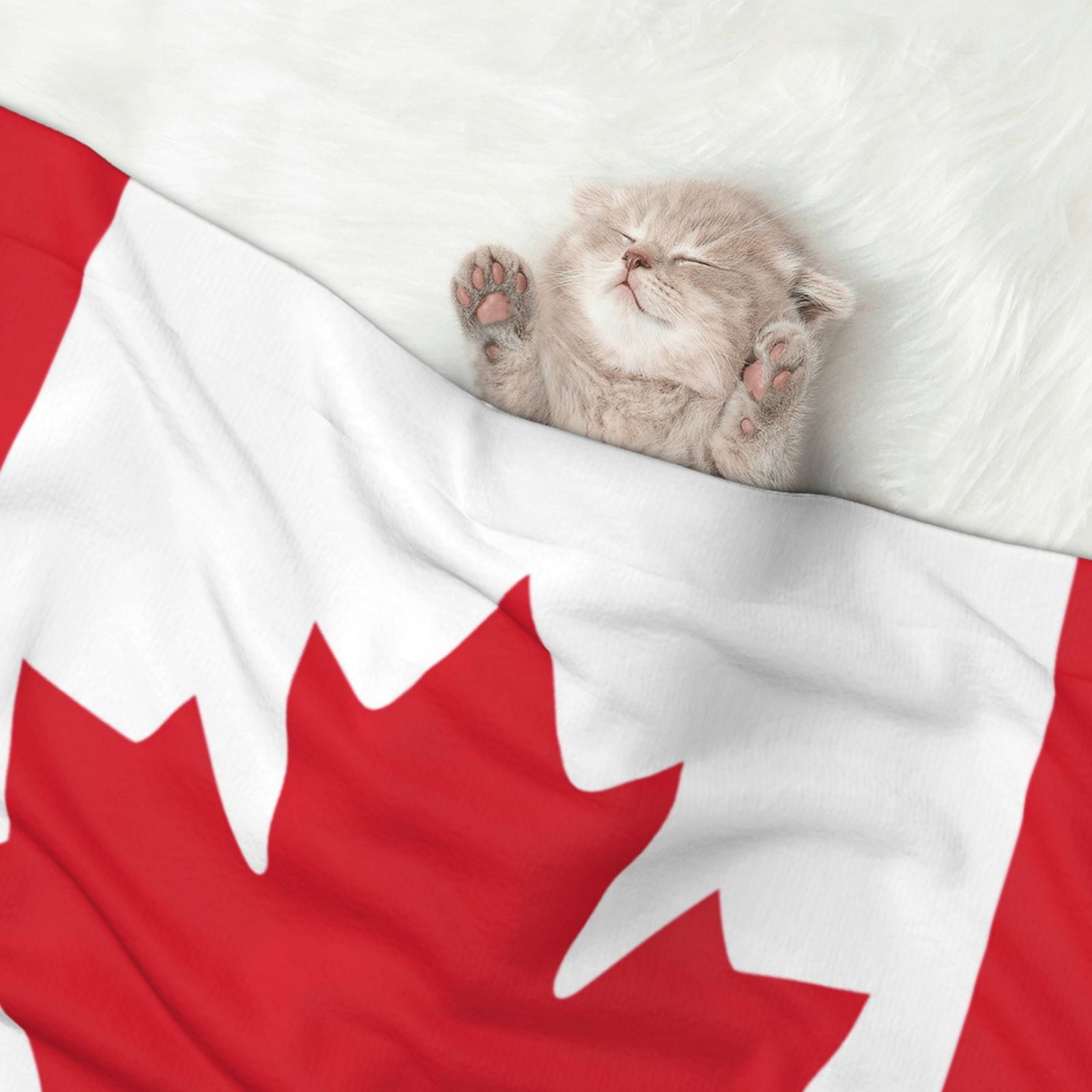 Flannel Throw Dog Blanket Flag Of Canada Soft Warm Print Pet Blankets for Small Dog Cat Puppy