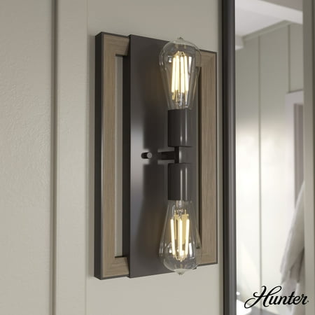 

Hunter Woodburn Noble Bronze 2 Light Sconce Wall Light Fixture