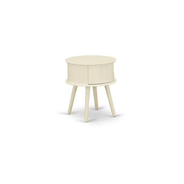 Gordon Round Night Stand End Table With, Round White Nightstand Table