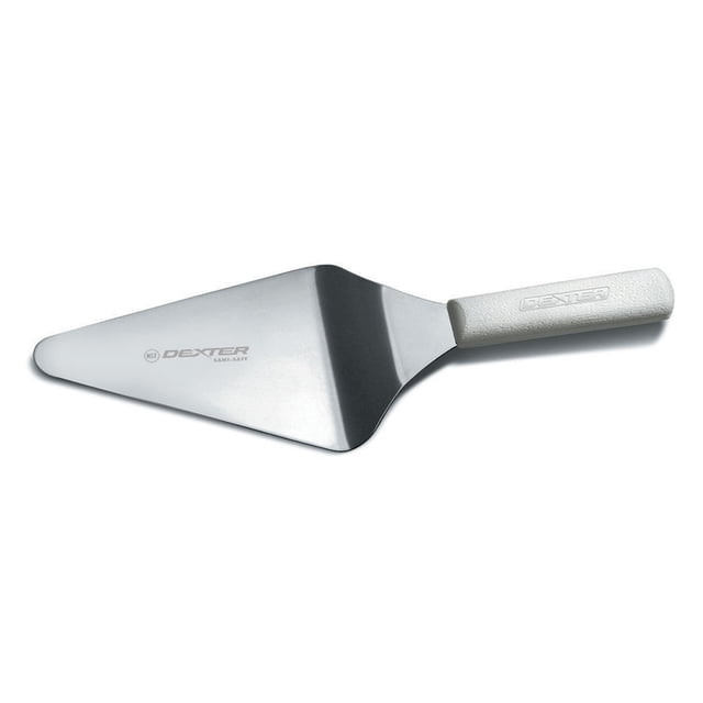 Dexter Russell S176 SANI-Safe Serveur à Pizza 6 Pouces x 5 Pouces avec Poignée en Polypropylène Blanc, Acier Inoxydable