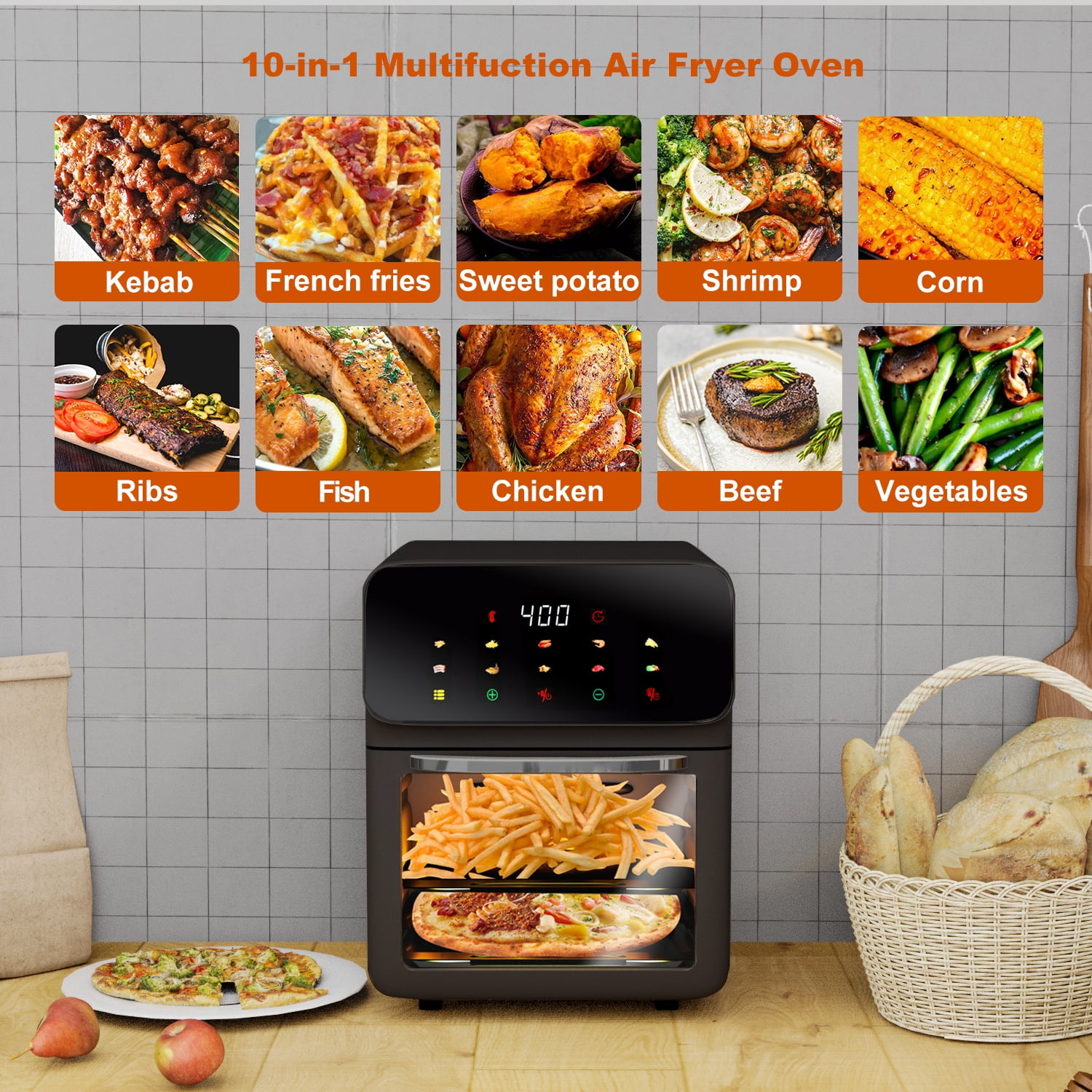 エアーウェーブフライヤー Amazon.com: Nuwave Brio 10-in-1 Air Fryer 7.25Qt with