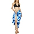 thumbnail image 3 of LA LEELA Women's Beach Cover up Wraps Skirt Beachwear Swim Summer Pareos Long Swimwear Coverups Cover-up Bikinis Cover up One Size Azure, Tie Dye, 3 of 5