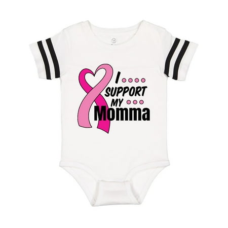 

Inktastic Breast Cancer Awareness I Support My Momma with Pink Ribbon Gift Baby Boy or Baby Girl Bodysuit