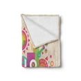 thumbnail image 2 of Saying Soft Flannel Fleece Blanket, Hello Summer Colorful Typography Print Holiday and Vacation Theme Geometric Design, Cozy Plush for Indoor and Outdoor Use, 50" x 60", Multicolor, by Ambesonne, 2 of 5