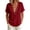 Red, variant on cocolona Summer V Neck Tops for Women Short Sleeve Grommet Eyelet Shirts Trendy Casual Solid Color Blouses