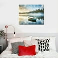 thumbnail image 3 of Shiartex Lake Landscape Wall Art Canvas: Modern Nature Picture Painting Relaxing Boat Scene Photography Sunrise Print Artwork Decor for Bedroom Living Room 20 X 16 Inches, 3 of 3