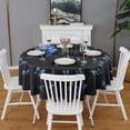 thumbnail image 2 of Black Butterfly Pattern Round Tablecloth 60"x60",Wrinkle Wipeable Table Cloth for Kitchen Dining Room Picnic Patio Party, 2 of 6