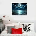 thumbnail image 4 of Nawypu Wall Art Moon Sea Ocean Landscape Picture Canvas Wall Art Print Paintings Modern Artwork for Living Room Wall Decor and Home Décor Framed Ready to Hang,30x60inches,1inch Thick Frame, 4 of 4