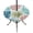 Pink, Sage, Teal, variant on Round Outdoor Tablecloth with Umbrella Hole and Zipper, Teal Blue Palm Leaves Tablecloth with Elastic Waterproof, Tropical Botanical Summer Patio Table Covers for 36" - 44" Picnic Pool Tables