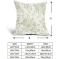 thumbnail image 5 of Vintage Floral Pillow Covers 18x18 Inch Set of 2 Sage Green and Cream Floral Throw Pillow Covers Chinoiserie Flower Pillowcases Rustic Farmhouse Cotton Linen Cushion Covers for Couch Bed Sofa Decor, 5 of 6