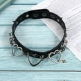 thumbnail image 2 of Collier Ras-du-Cou en Similicuir Cœur Ajustable Clouté Goth Collier Ras-du-Cou pour Femmes, 2 of 10