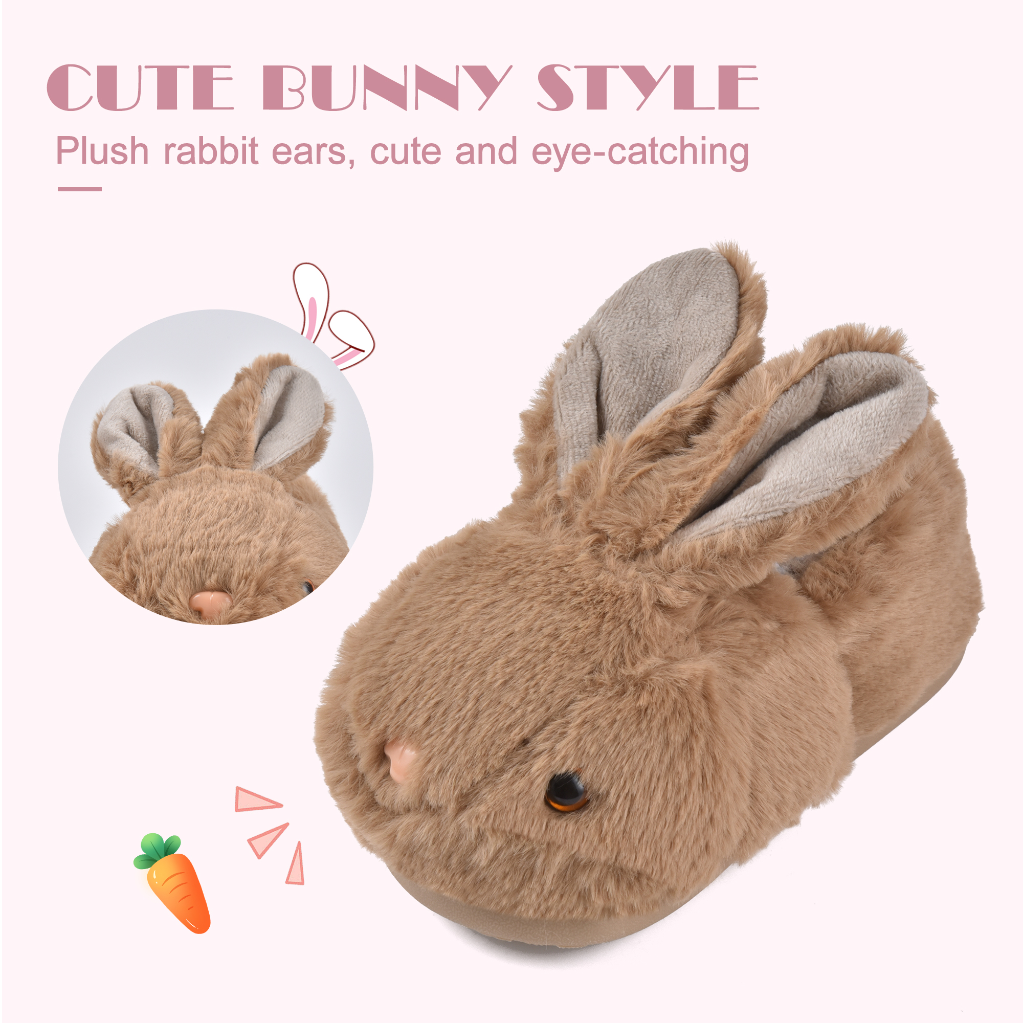 SUYSTEX Kids Bunny Plush House Slippers photo 2