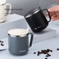 thumbnail image 5 of Office Home Leak-Proof with Cover With Handle Stainless Steel Vacuum Flask Milk Coffee Cup Insulated Water Cups GREY, 5 of 8