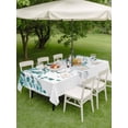 thumbnail image 4 of Outdoor Tablecloth with Umbrella Hole for Patio/Picnic/Party/Camping, Teal Eucalyptus Waterproof Table Cloth Rectangle Table Cover Washable, Watercolor Spring Weeping Botanical (54"x 80"), 4 of 8