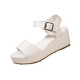 thumbnail image 6 of Xucatan Women's Wedge Heel Sandals, Thick Sole Open Toe Slides with Non Slip Rubber Outsole, Comfortable Cushioned Casual Shoes, Versatile Everyday Holiday Style Gift, 6 of 9