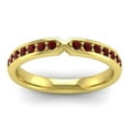 thumbnail image 2 of Diamond-Capitals 0.20 Ct Round Brilliant Cut Garnet Gemstone Eternity Band for Wedding Solid 18K Yellow Gold Size 3.5, 2 of 8