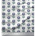 thumbnail image 1 of Soimoi Polyester Crepe Fabric Leaves & Floral Block Print Fabric by The Yard 52 Inch Wide, 1 of 3