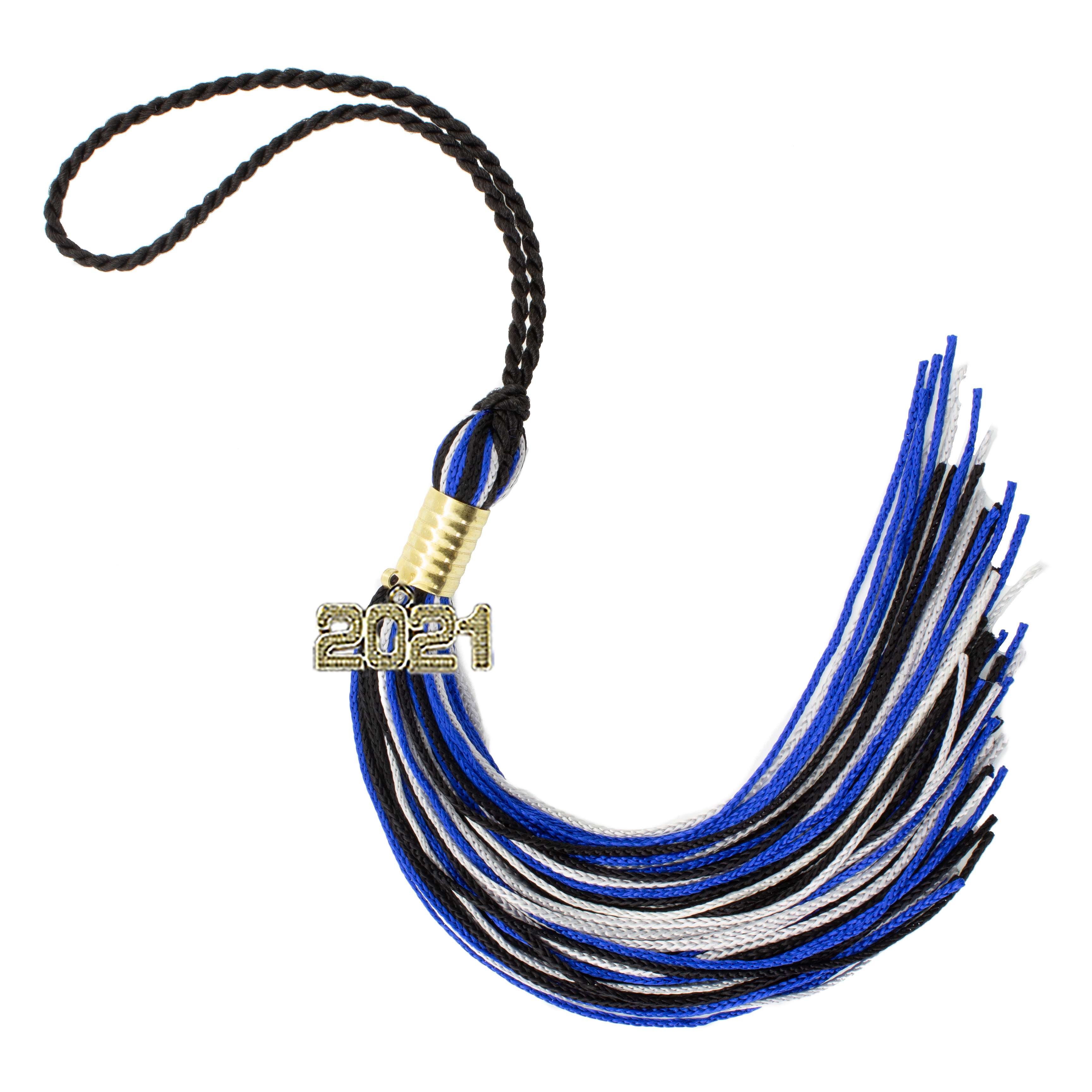 Graduation Tassel 2021 BLACK/ROYAL/GRAY Tassel Depot Brand