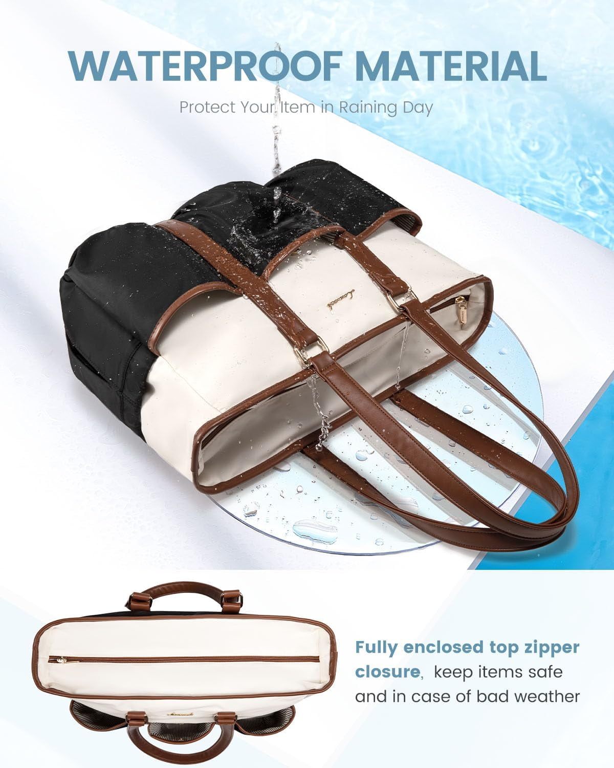 LOVEVOOK Laptop Tote Bag for Women Work, Teacher Tote Bag Nurse Bag With Large Cup Holder, Utility Professional Computer Bag For Work/Travel/College/Daily, Large Purse Handbag With Multi Pockets