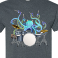thumbnail image 4 of Inktastic Cute Blue Octopus Drumming T-Shirt, 4 of 5