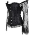 thumbnail image 2 of Corsets for Women Princess Renaissance Corset Lace Ruched Sleeves Elegant Overbust, 2 of 4