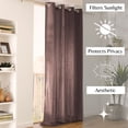 thumbnail image 2 of Solid Cotton Window Curtain Panel Grommet Panama Taupe 55''W x 95''L, 2 of 6